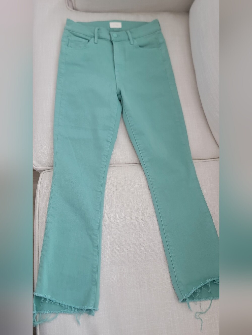 Mother Mint Green Straight-Leg Pants 26